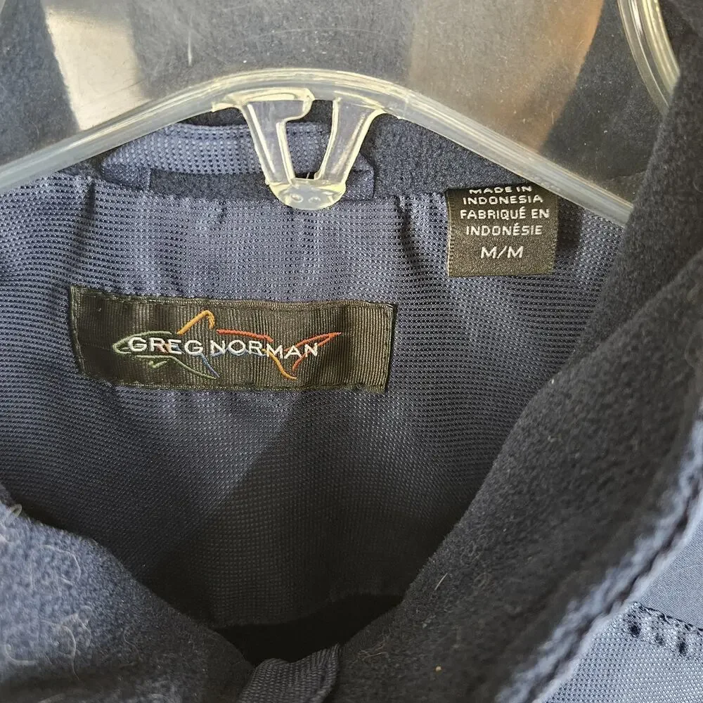 NWT Greg Norman Golf Jacket Mens Sz Medium Navy Blue Weather Essentials Lightwt